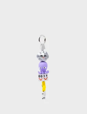 OctoDazzle Charm - Purple and Yellow 3D Printed Bioplastic Keychain