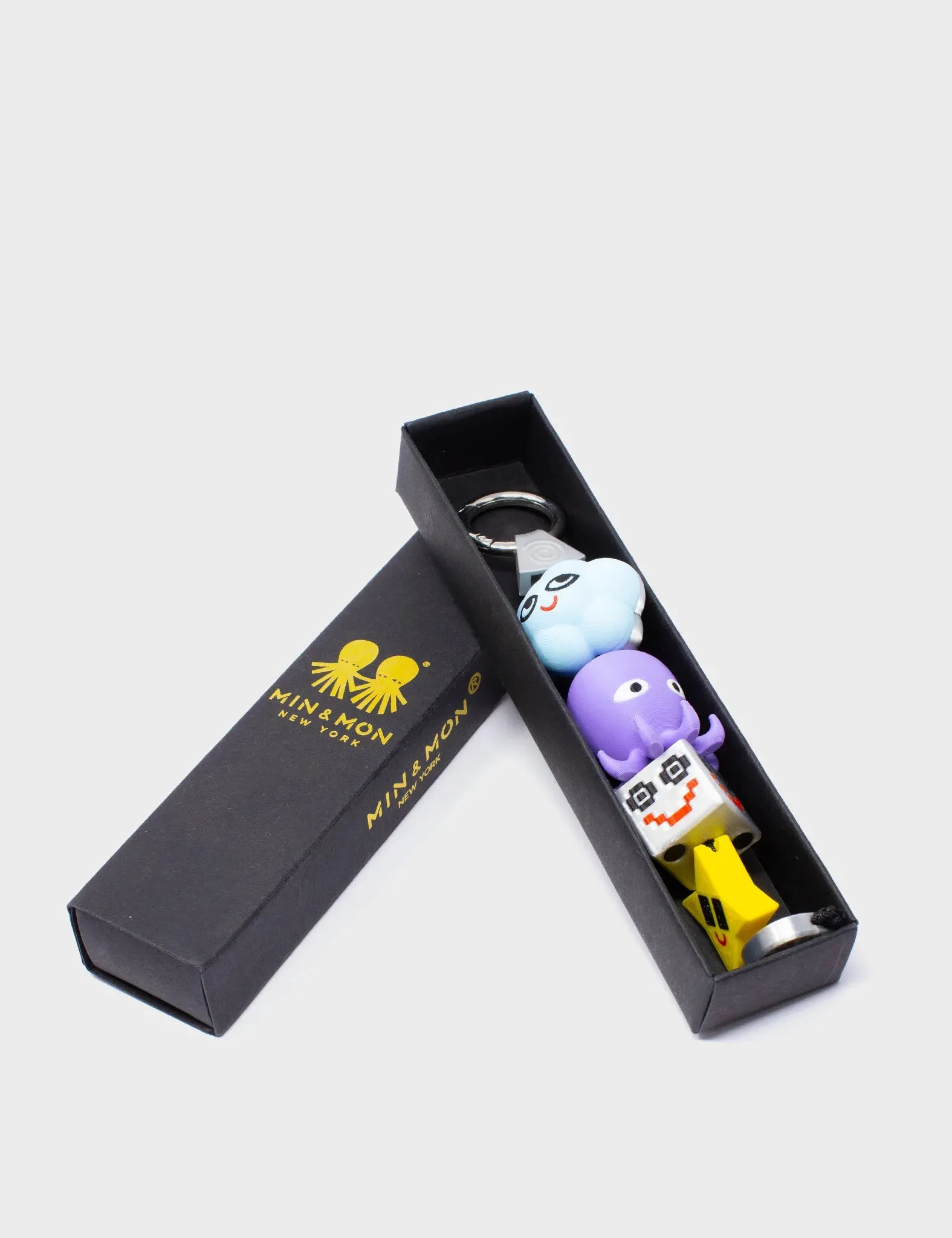 OctoDazzle Charm - Purple and Yellow 3D Printed Bioplastic Keychain