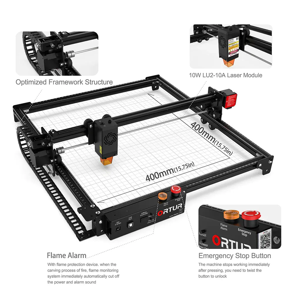 Ortur LM2 Pro S2 Laser Engraving & Cutting Machine 15,000mm/min 10W & 5W