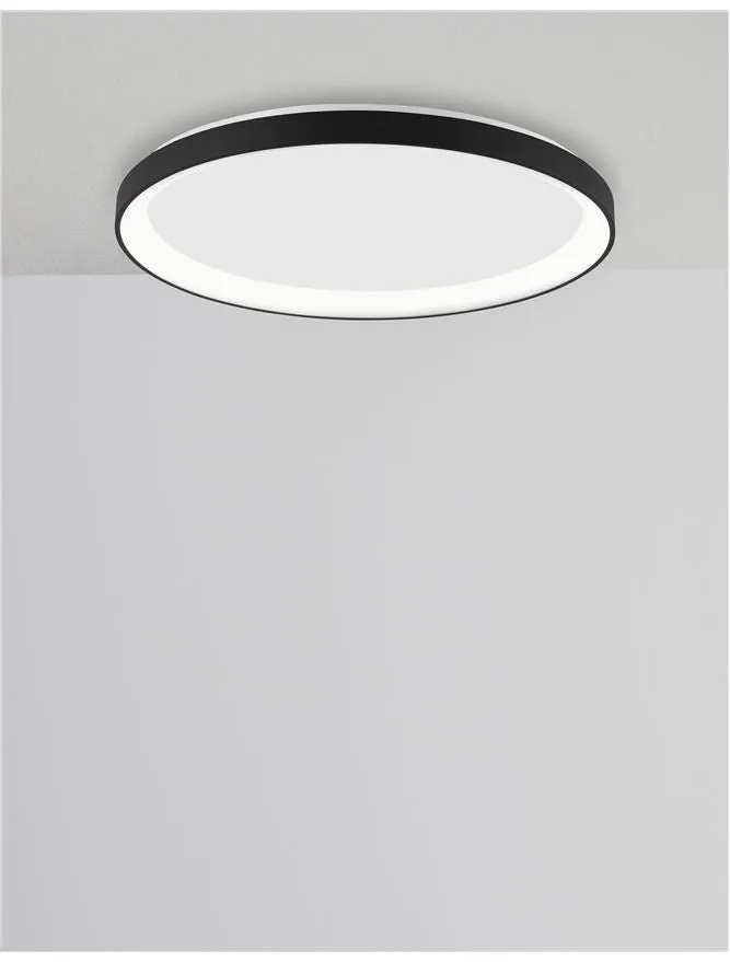 PER Dimmable Sandy Black Aluminium & Acrylic Thin 38cm Ring Flush Small - ID 10605