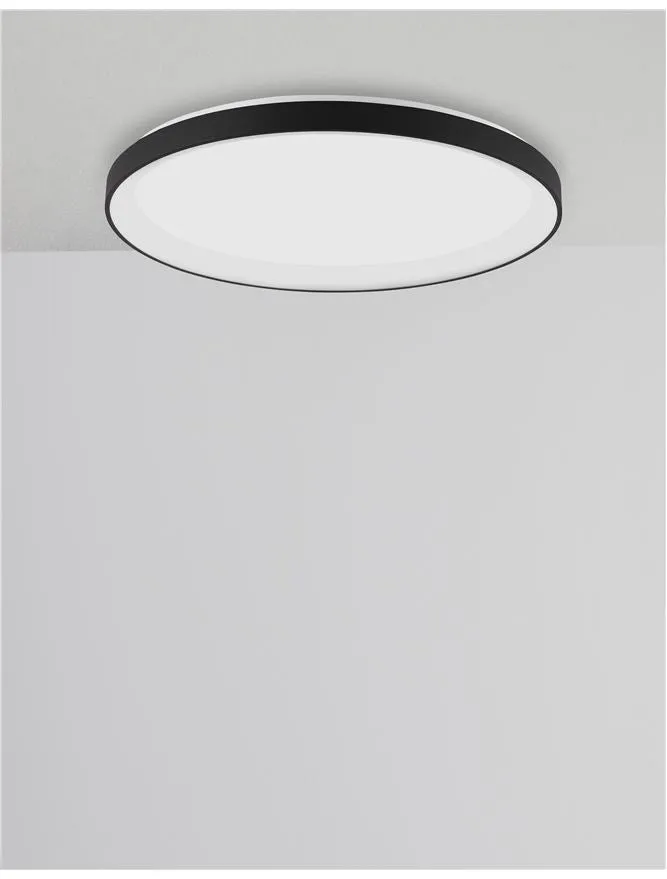 PER Dimmable Sandy Black Aluminium & Acrylic Thin 38cm Ring Flush Small - ID 10605