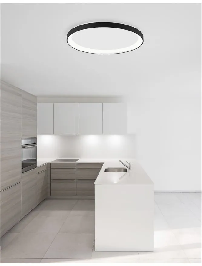 PER Dimmable Sandy Black Aluminium & Acrylic Thin 38cm Ring Flush Small - ID 10605