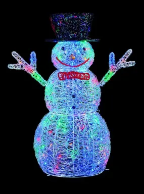 Premier 90cm Acrylic Snowman With 96 Multi LEDs