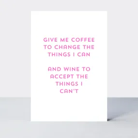 Quip Coffee and Wine Card