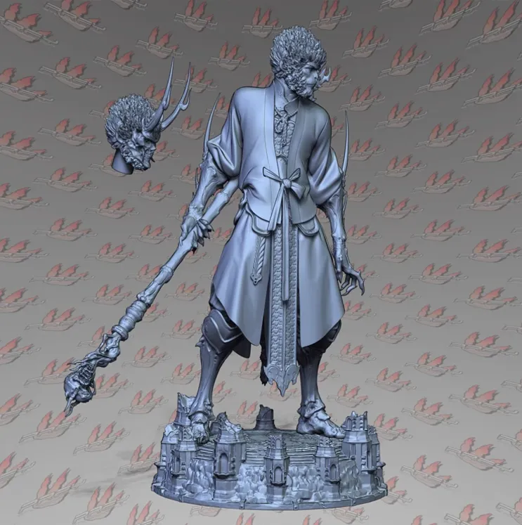 R050 - Games Character designs, Black Myth Wukong With Yasha Armour, 3D stl instant download files, 3d sun wukong design
