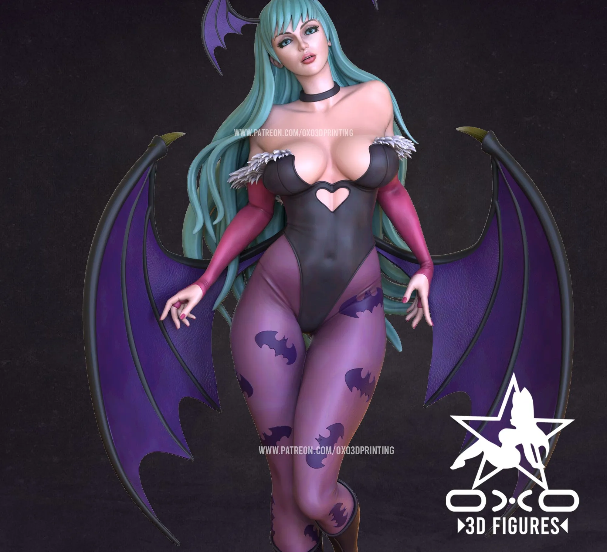 R150 - Games character design, Morrigan Aensland from dark stalkers, Nsfw 3d stl files instant download
