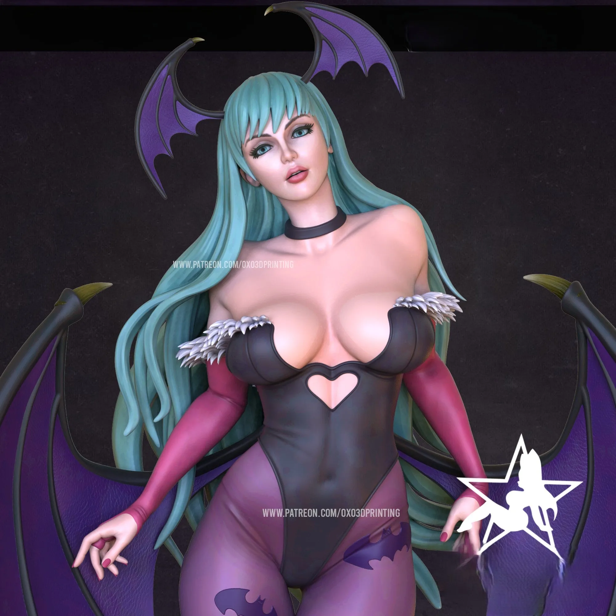 R150 - Games character design, Morrigan Aensland from dark stalkers, Nsfw 3d stl files instant download