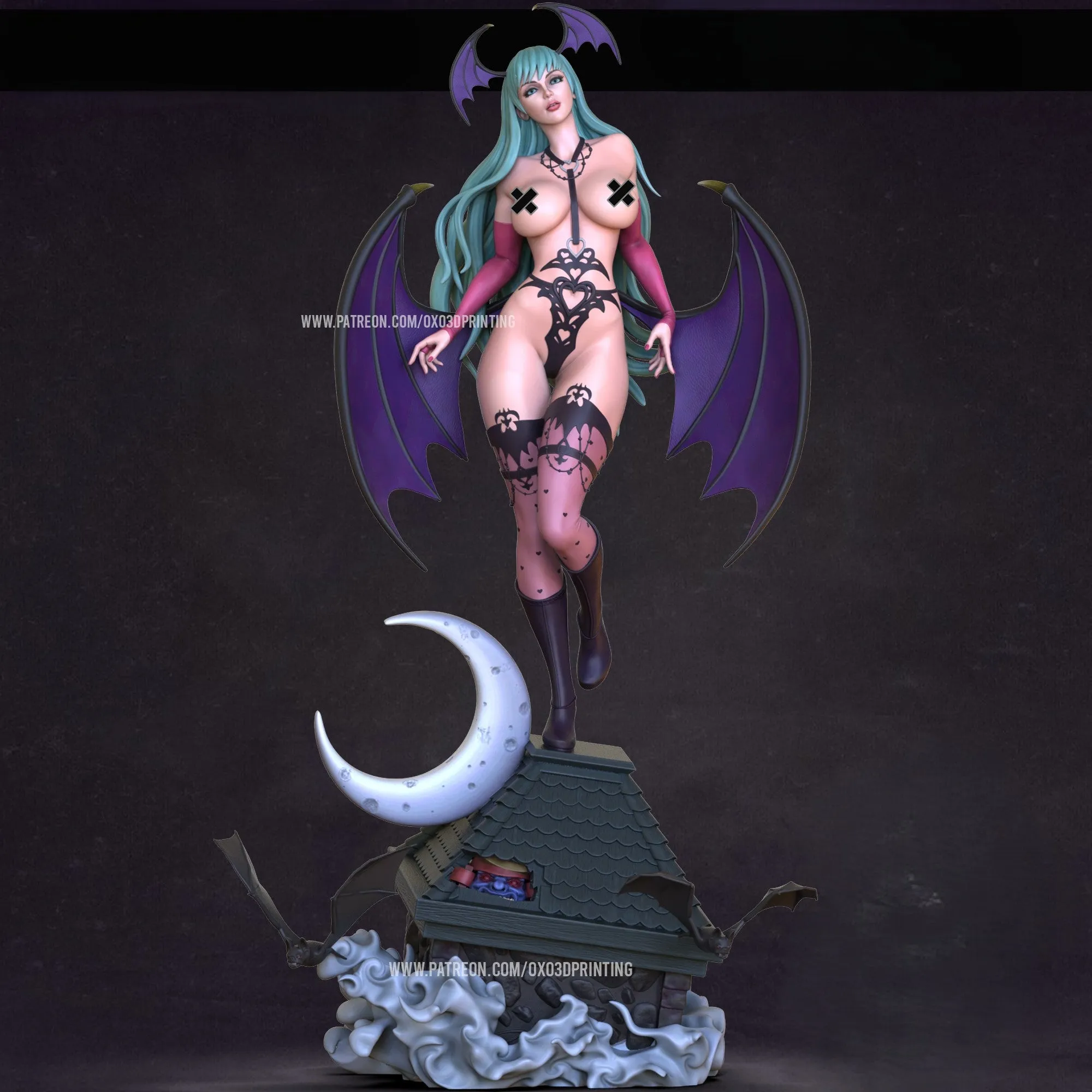 R150 - Games character design, Morrigan Aensland from dark stalkers, Nsfw 3d stl files instant download