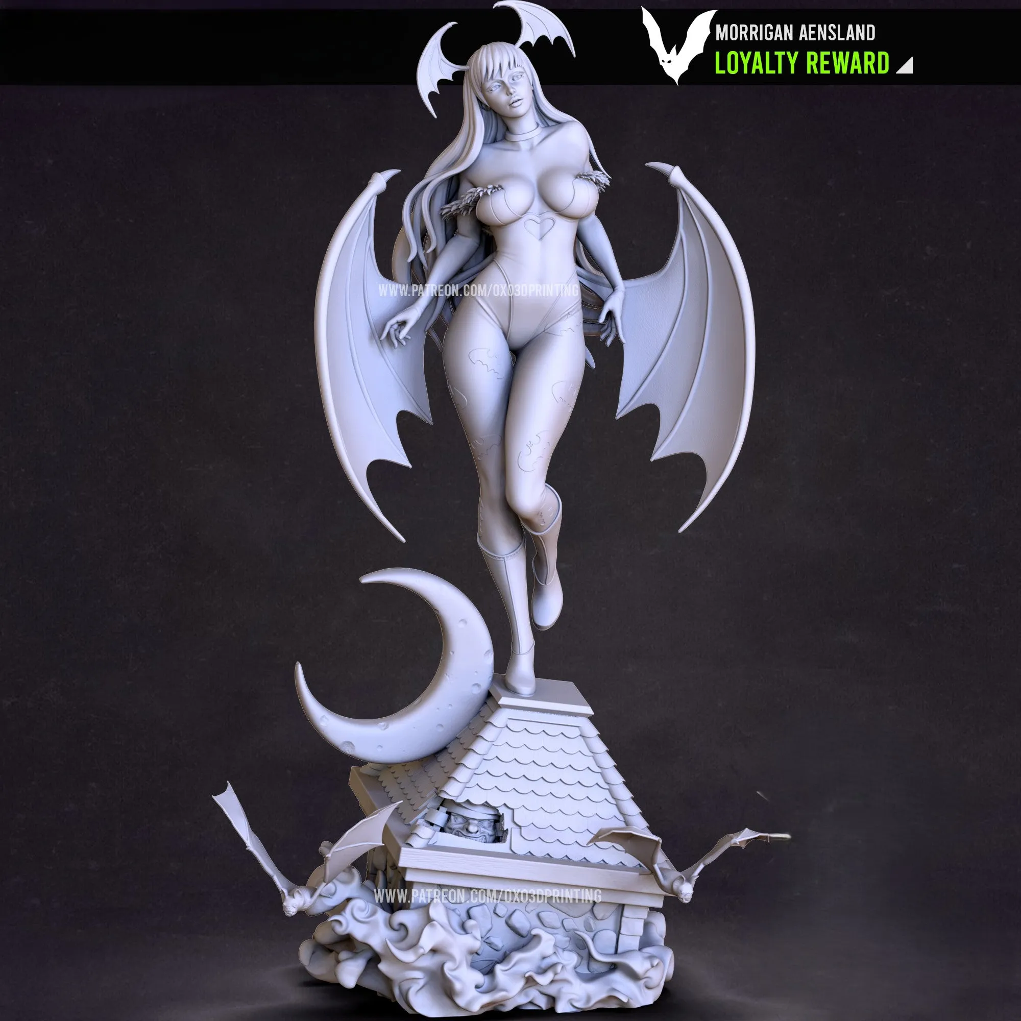 R150 - Games character design, Morrigan Aensland from dark stalkers, Nsfw 3d stl files instant download