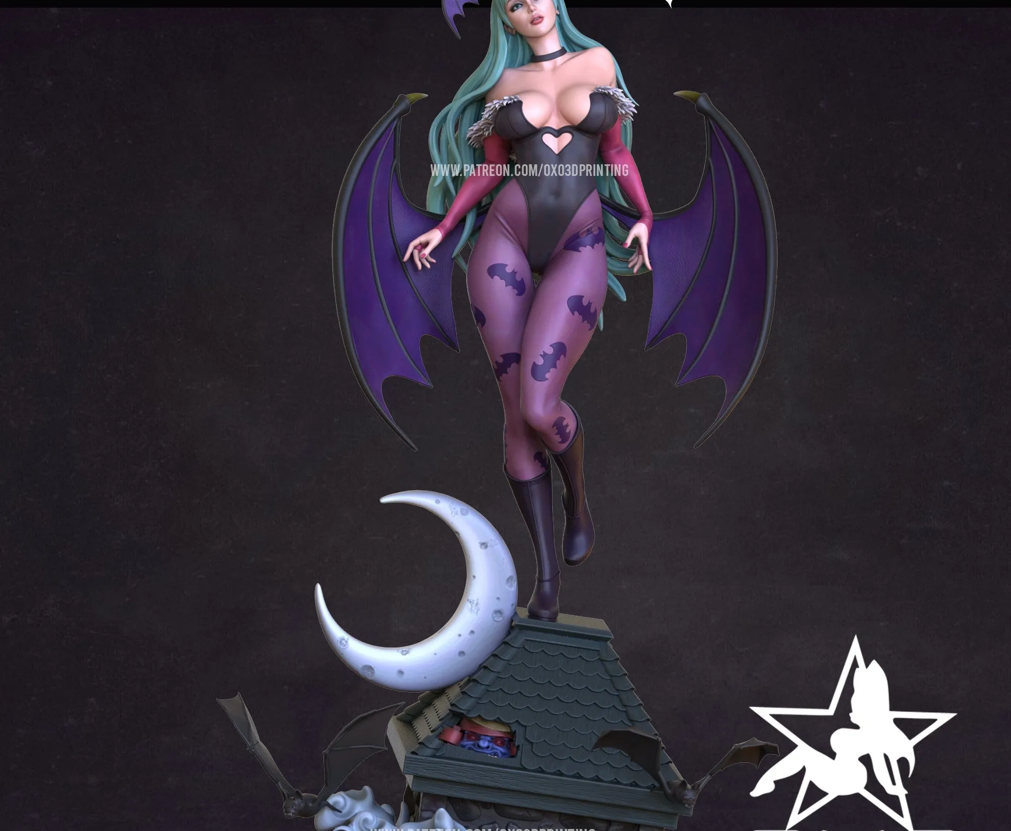 R150 - Games character design, Morrigan Aensland from dark stalkers, Nsfw 3d stl files instant download