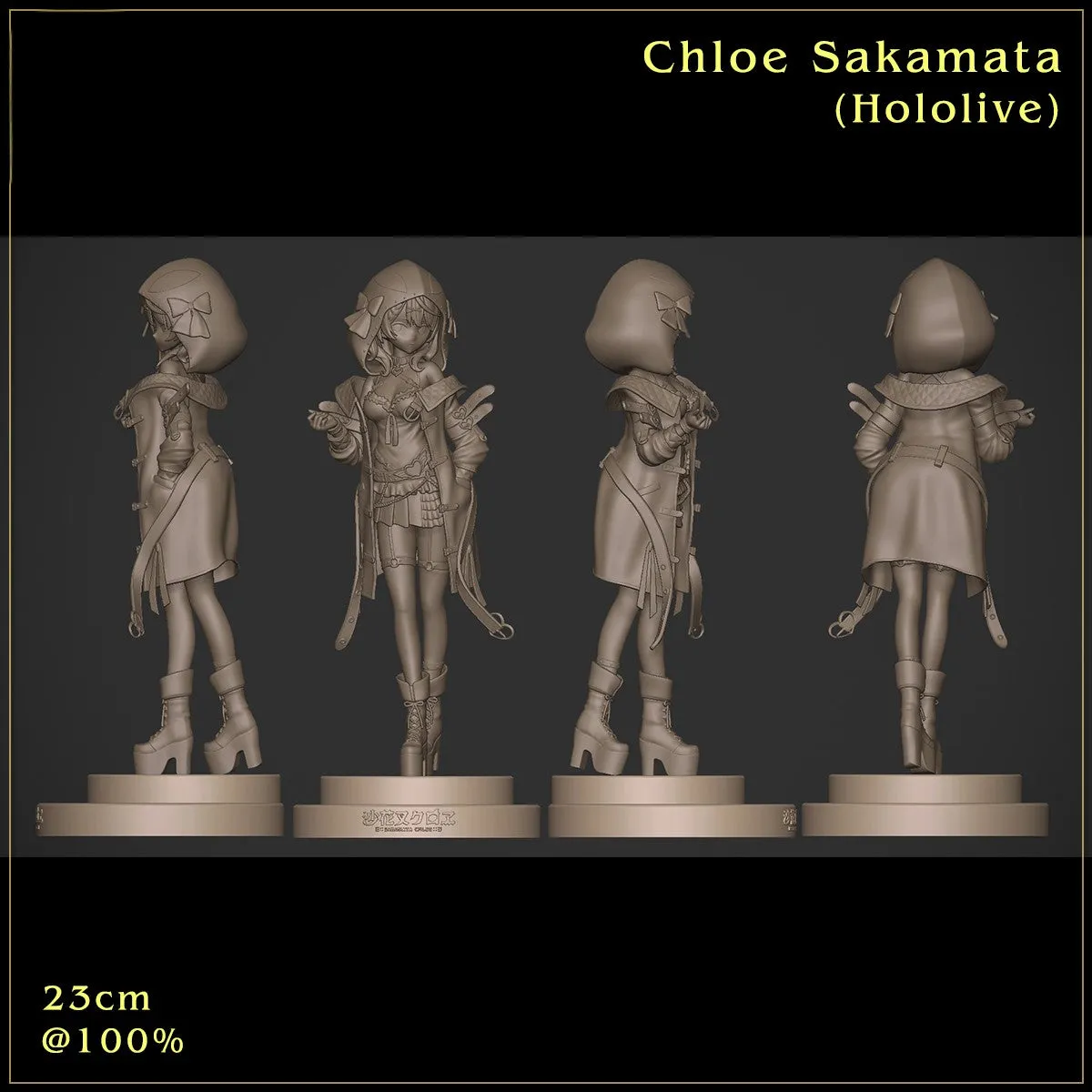 R213 - Hololive Vtuber character design, Cloe Sakamata, 3d stl files instant download