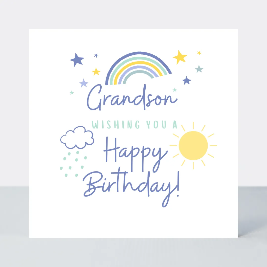Rainbows Grandson Birthday Card
