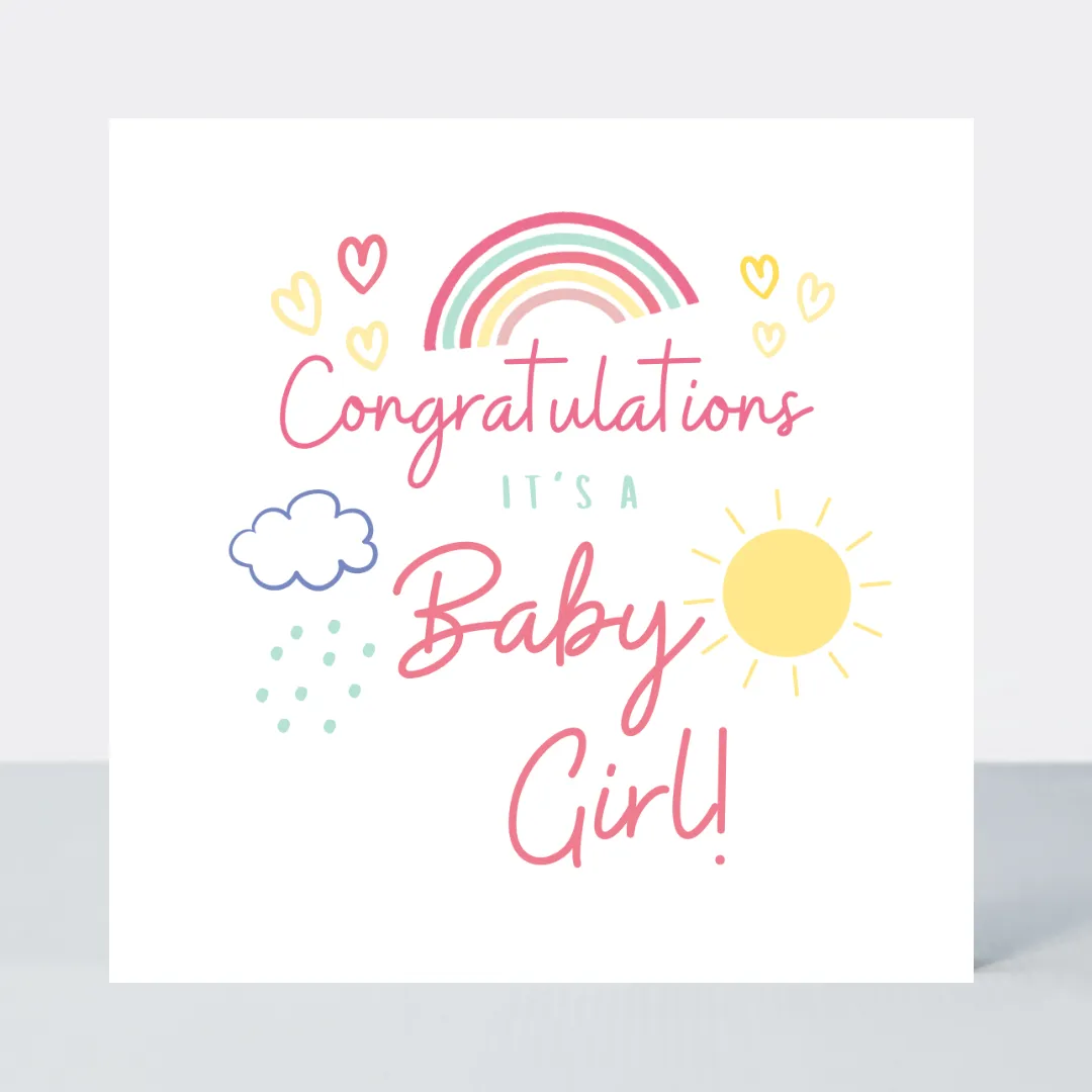 Rainbows It’s a Girl Card