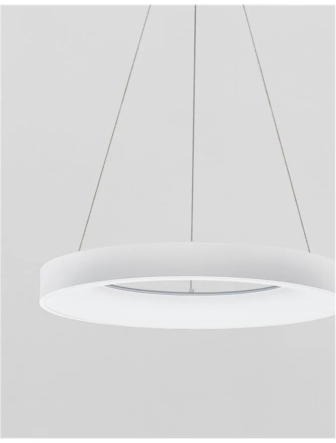 RAN Sandy White Aluminium & Acrylic Dimmable Cool Light Ring Pendant Large - ID 10418