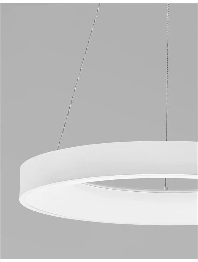 RAN Sandy White Aluminium & Acrylic Dimmable Cool Light Ring Pendant Large - ID 10418
