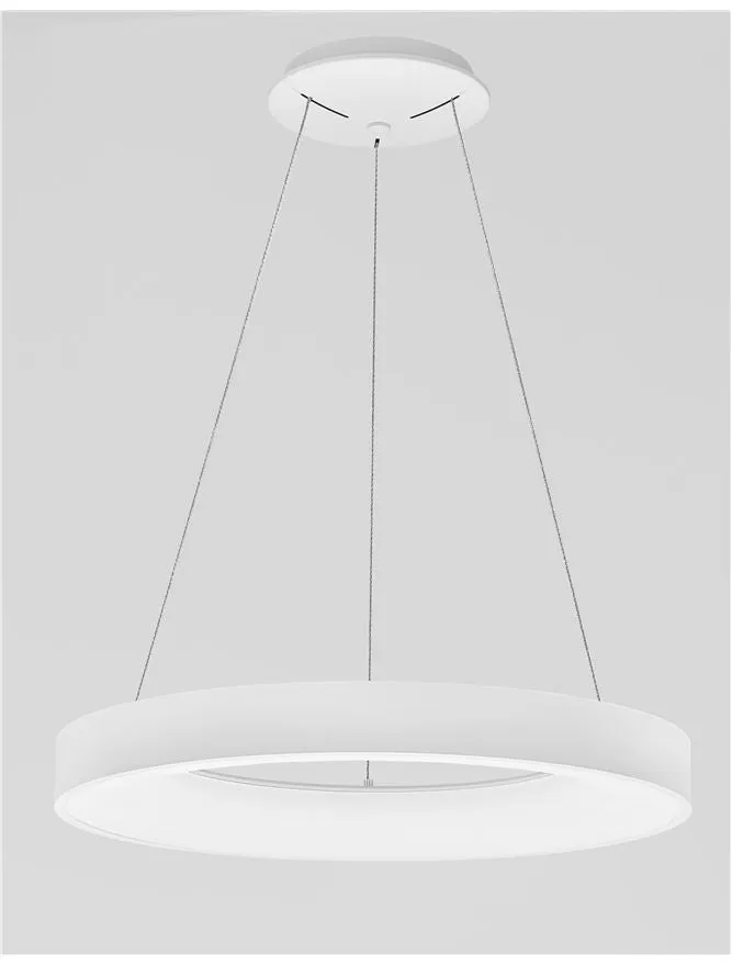 RAN Sandy White Aluminium & Acrylic Dimmable Cool Light Ring Pendant Large - ID 10418