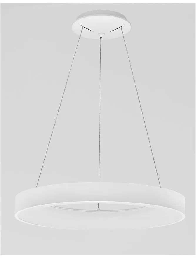 RAN Sandy White Aluminium & Acrylic Dimmable Cool Light Ring Pendant Large - ID 10418