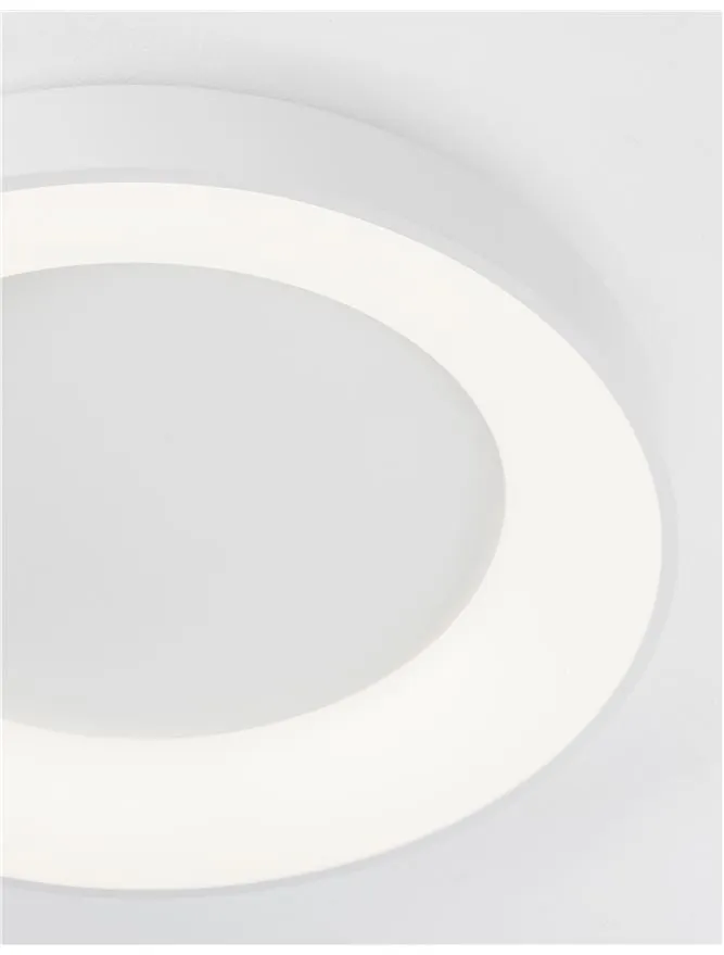 RAN Sandy White Aluminium & Acrylic Dimmable Warm Light Ring Flush Large - ID 10616