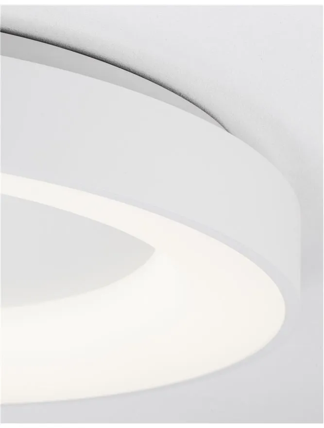 RAN Sandy White Aluminium & Acrylic Dimmable Warm Light Ring Flush Large - ID 10616