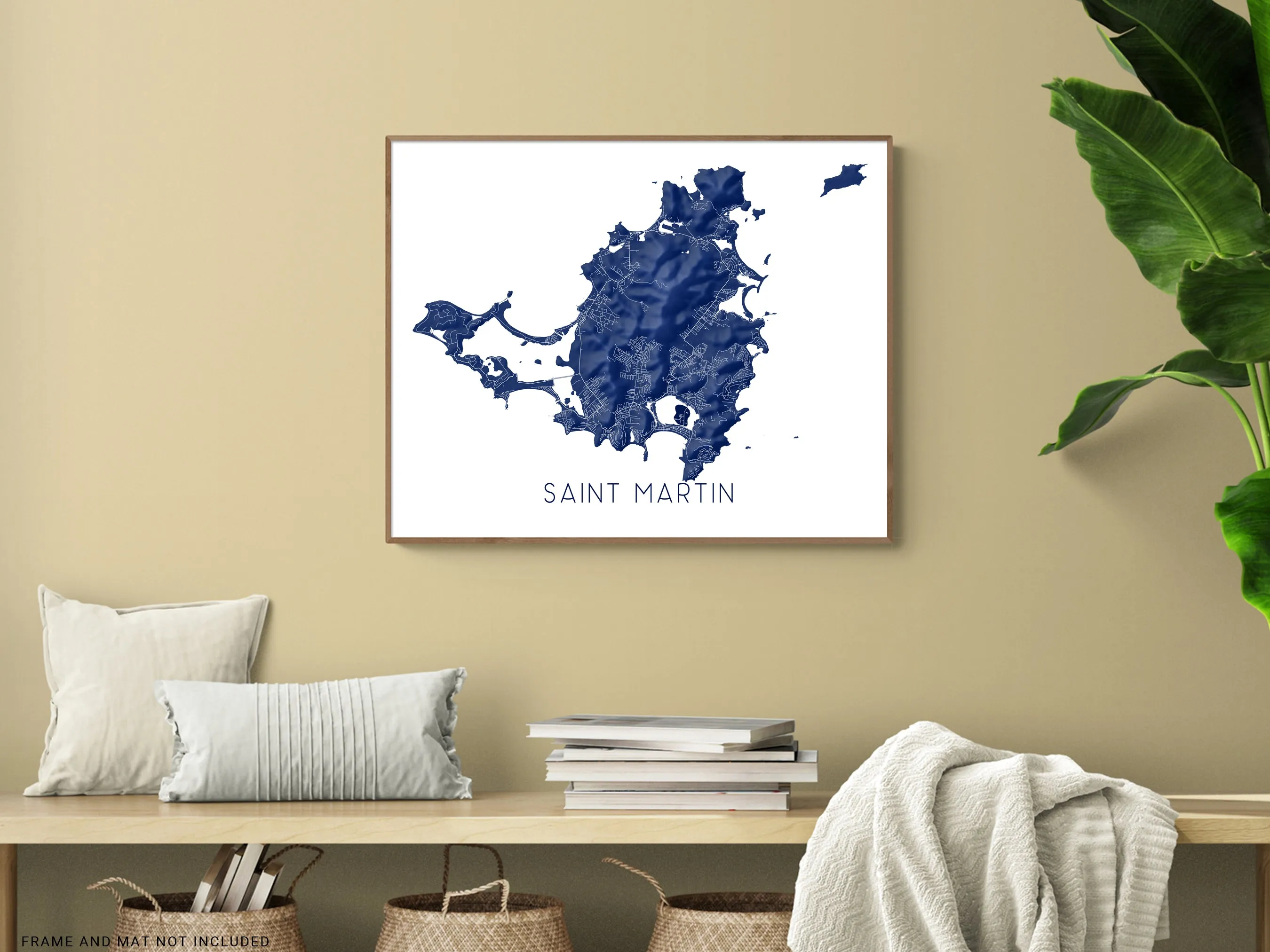 Saint Martin Map Print - Map of Sint Maarten, St Martin Island Poster Maps