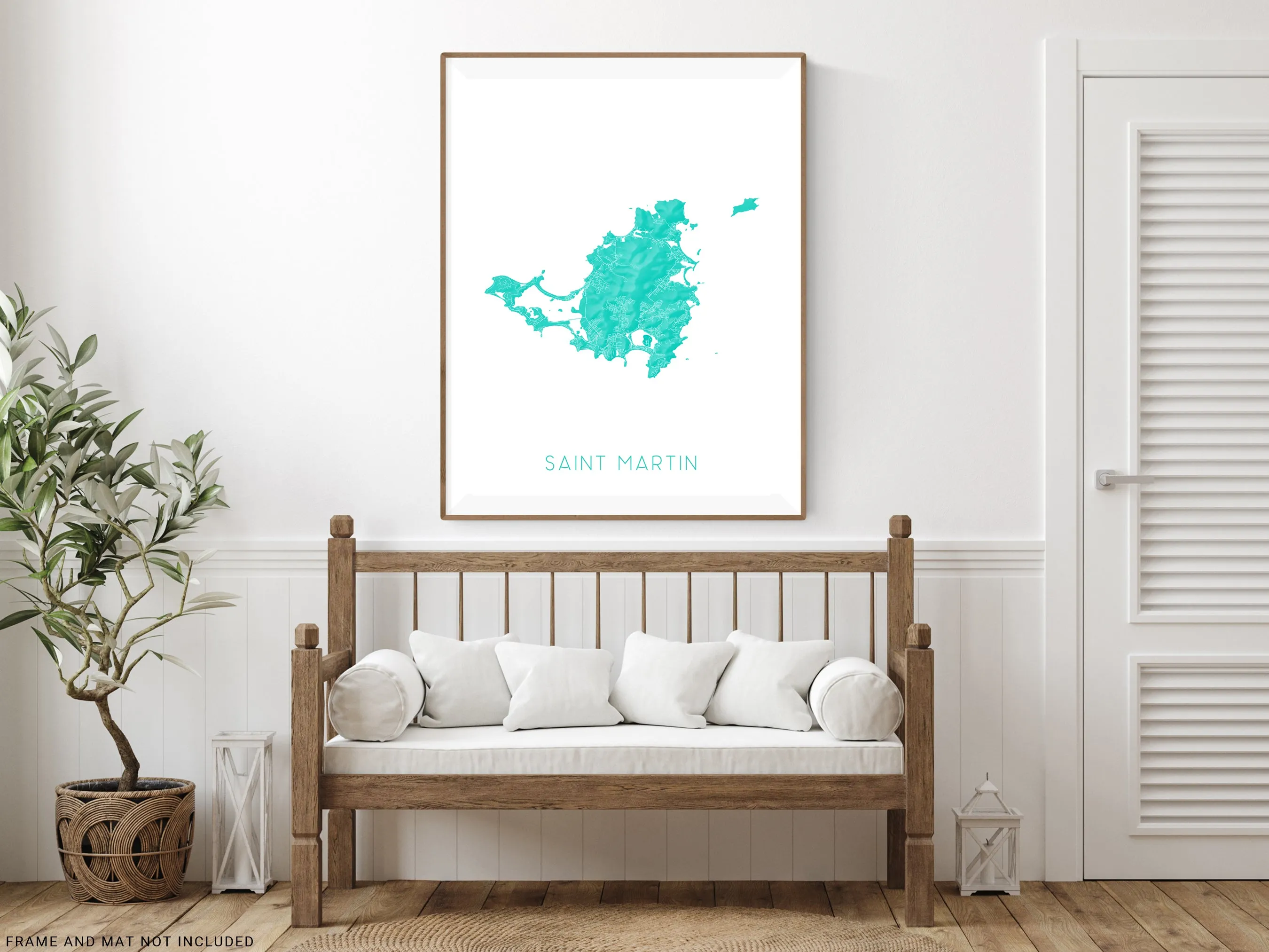 Saint Martin Map Print - Map of Sint Maarten, St Martin Island Poster Maps