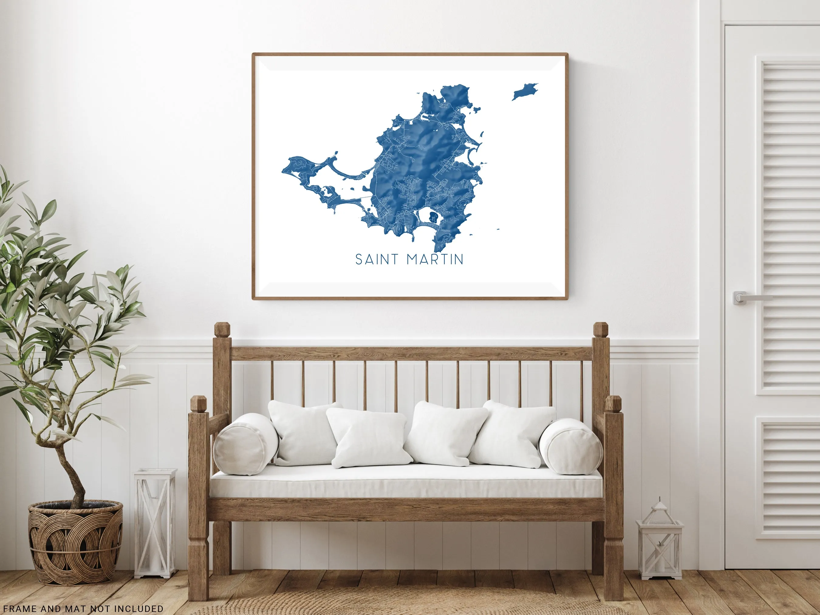 Saint Martin Map Print - Map of Sint Maarten, St Martin Island Poster Maps