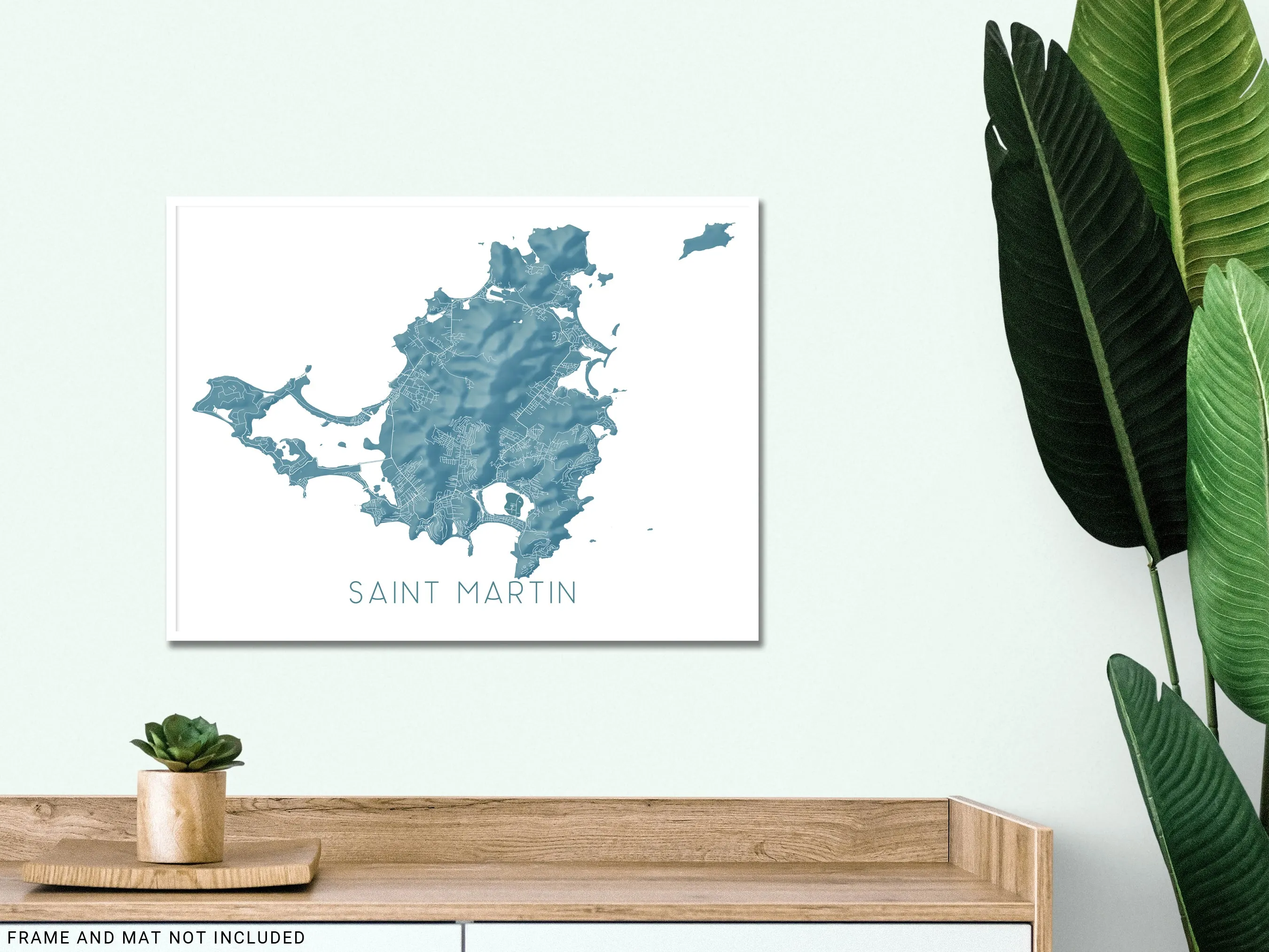 Saint Martin Map Print - Map of Sint Maarten, St Martin Island Poster Maps