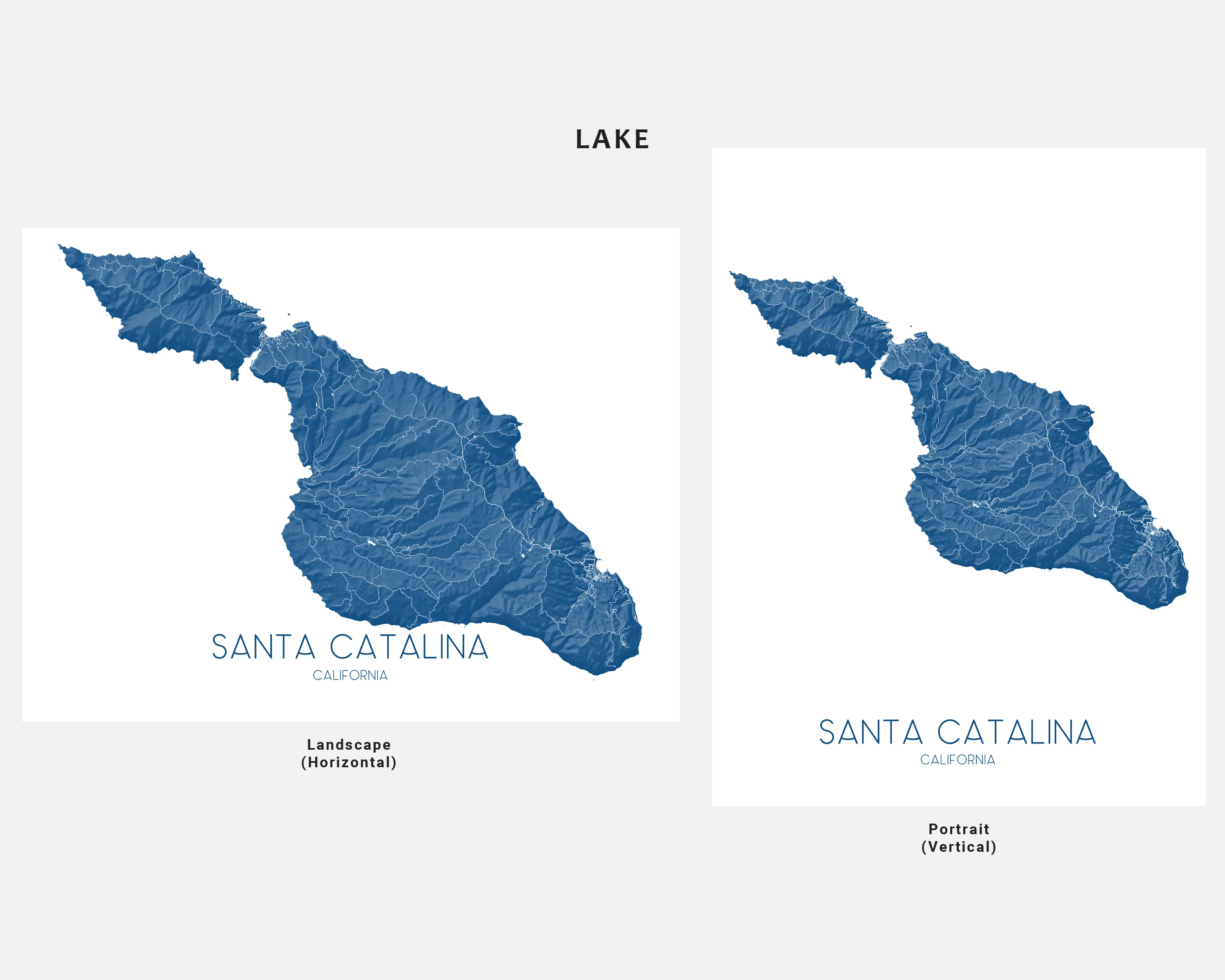 Santa Catalina Island Map Print - Topographic Catalina California Wall Art Poster, Avalon