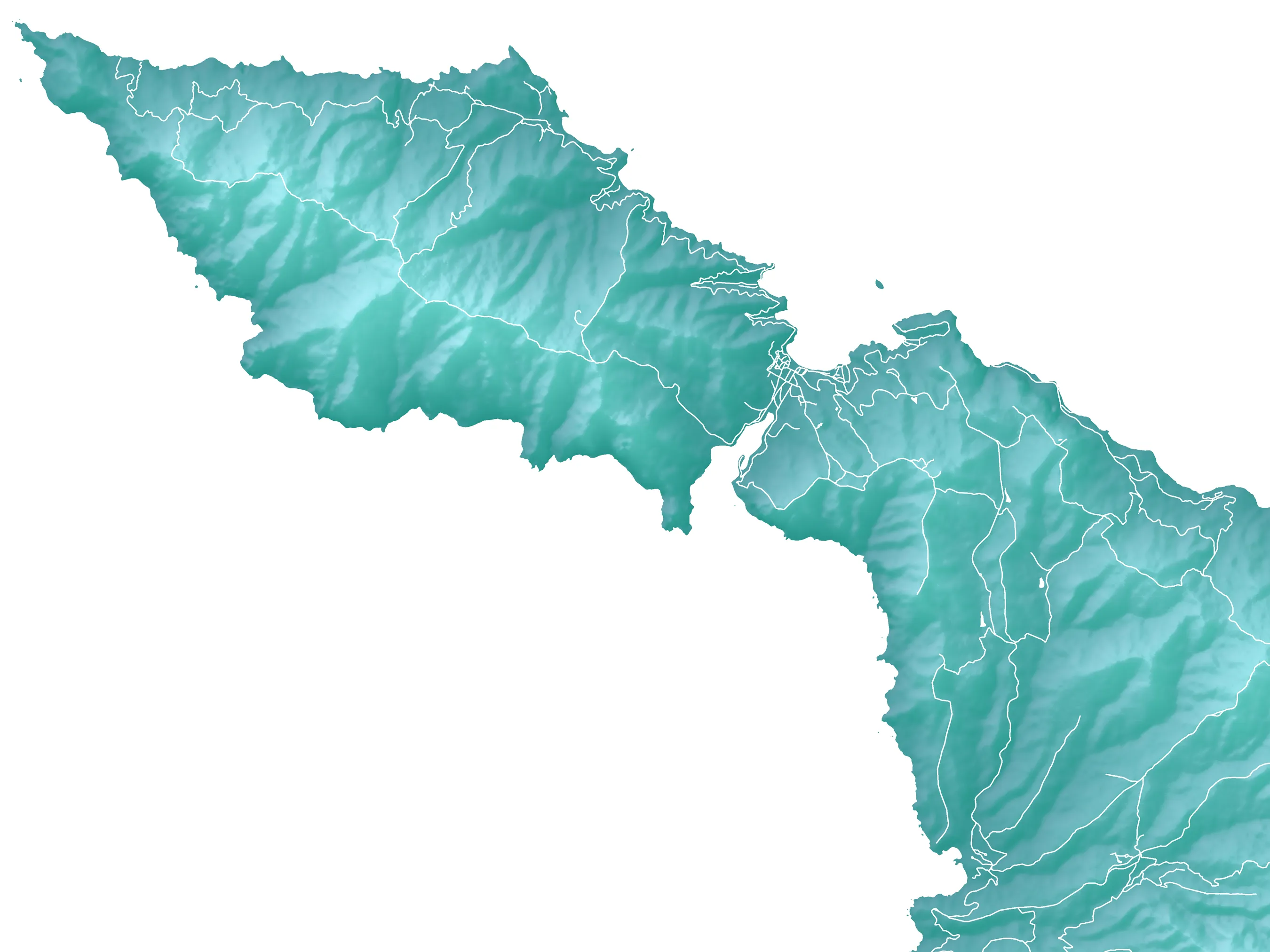 Santa Catalina Island Map Wall Art Print Poster, Turquoise Topographic Channel Islands California Street Maps