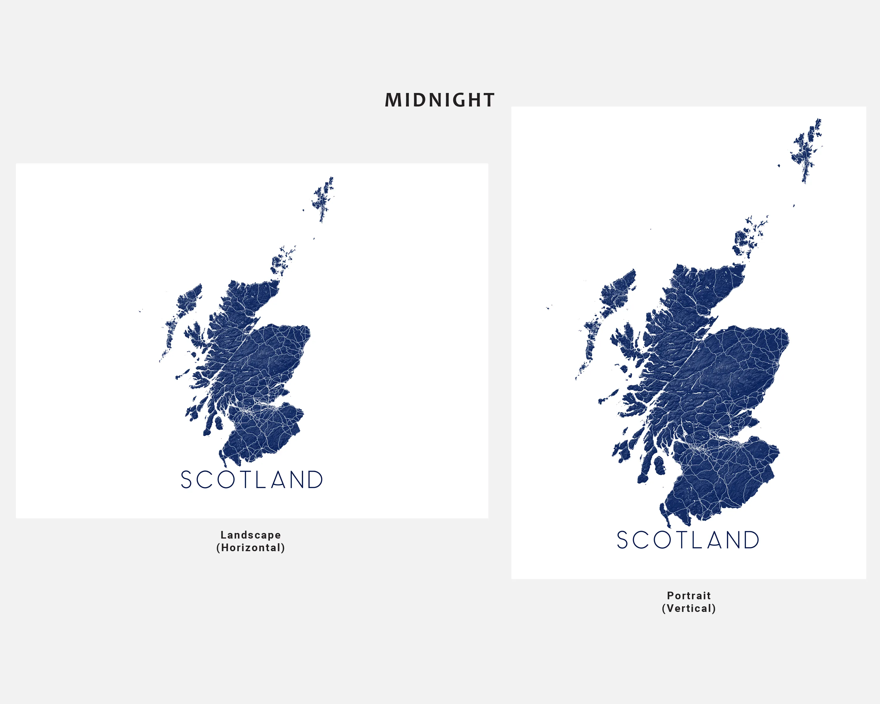Scotland Map Print - Map of Scotland Wall Art Poster, Scotland Maps, Edinburgh