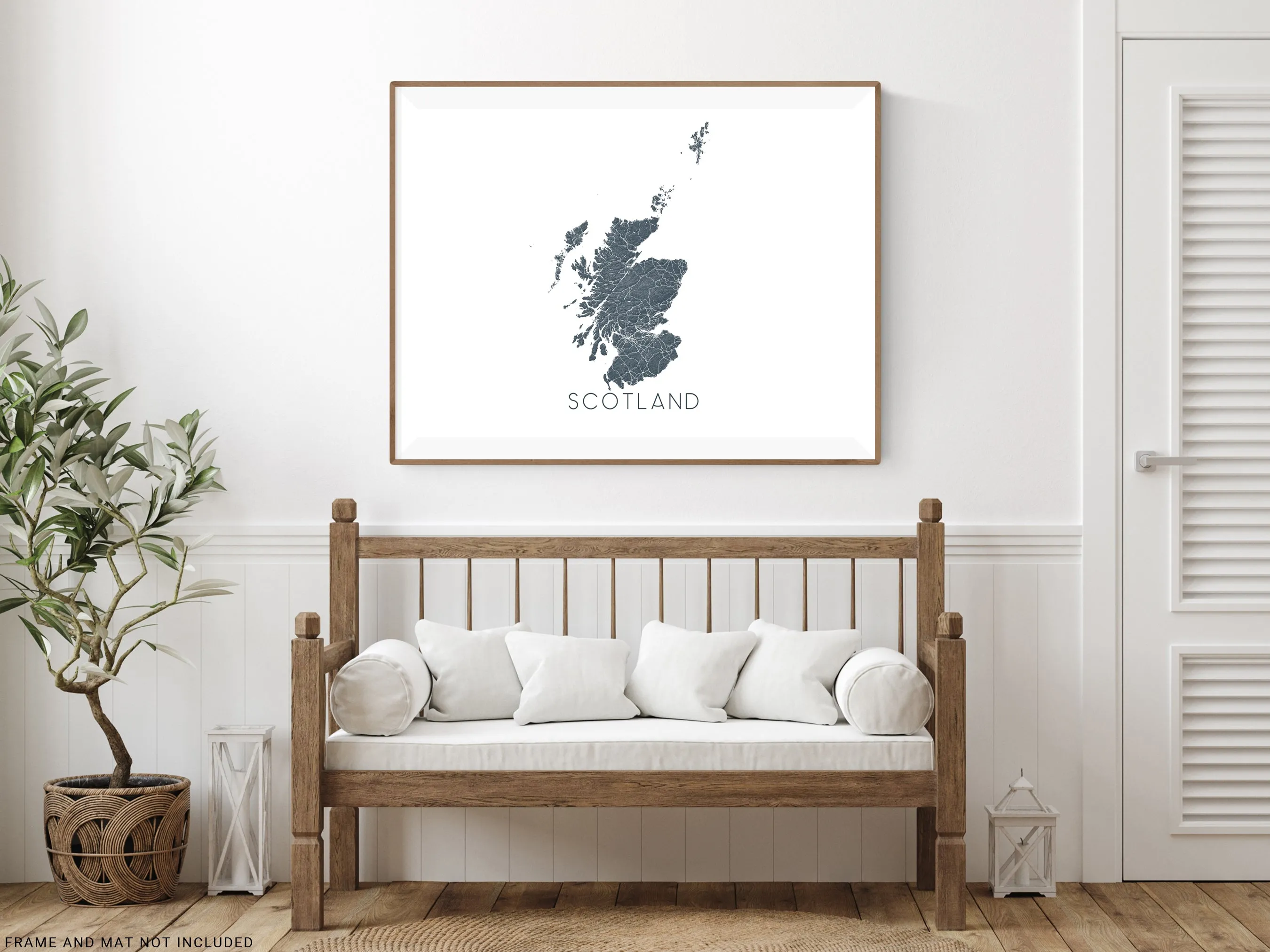 Scotland Map Print - Map of Scotland Wall Art Poster, Scotland Maps, Edinburgh