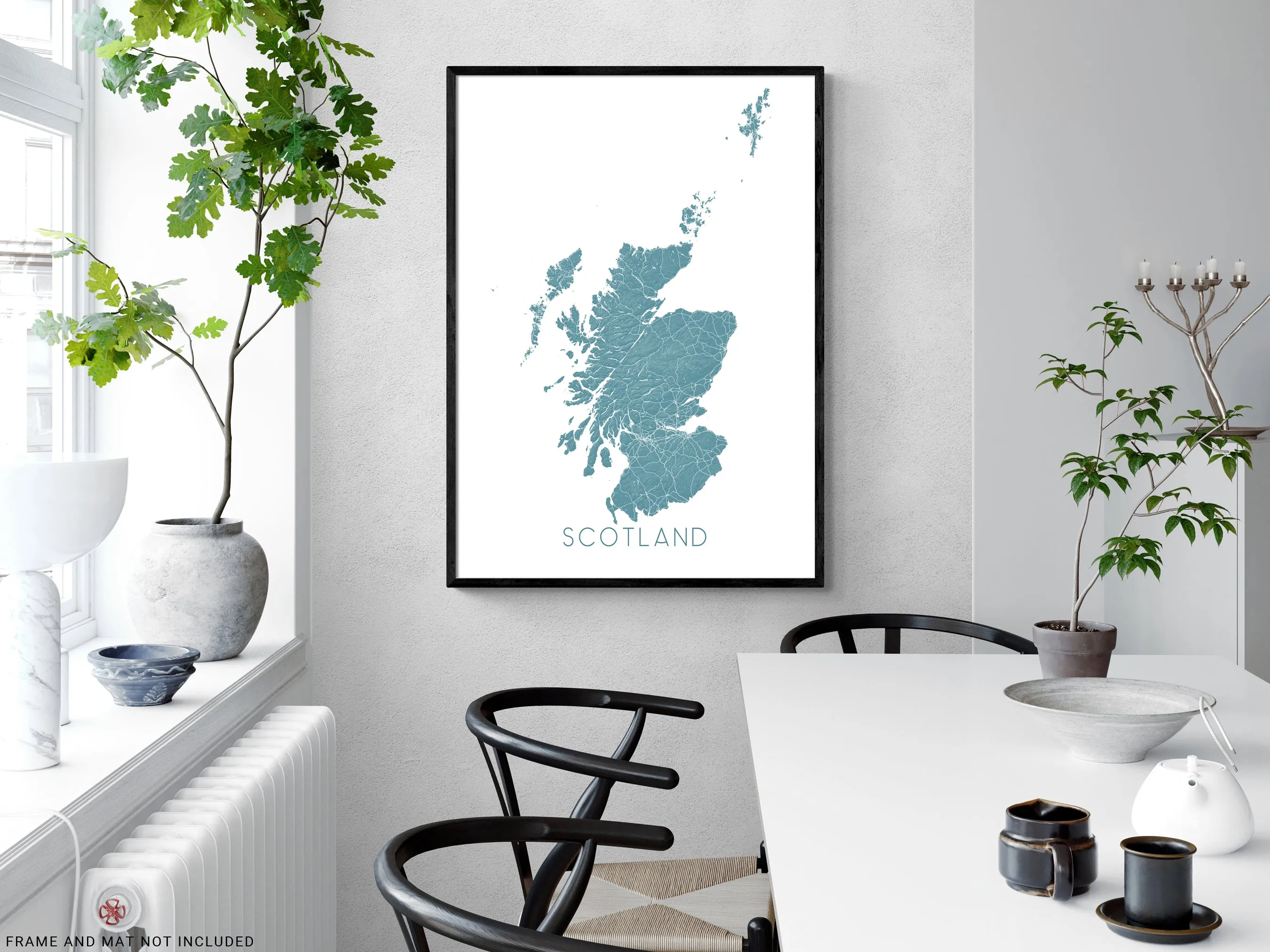 Scotland Map Print - Map of Scotland Wall Art Poster, Scotland Maps, Edinburgh