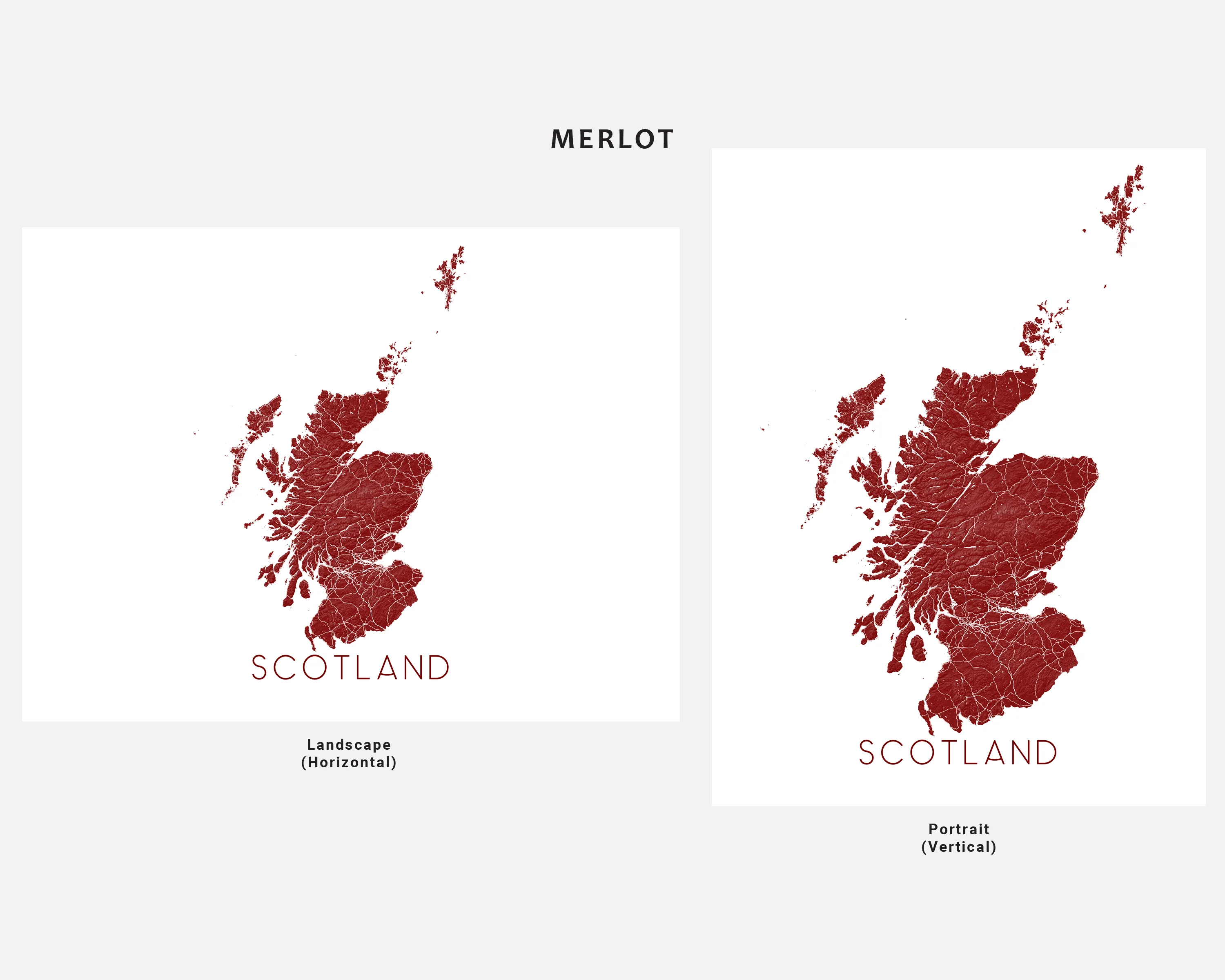 Scotland Map Print - Map of Scotland Wall Art Poster, Scotland Maps, Edinburgh