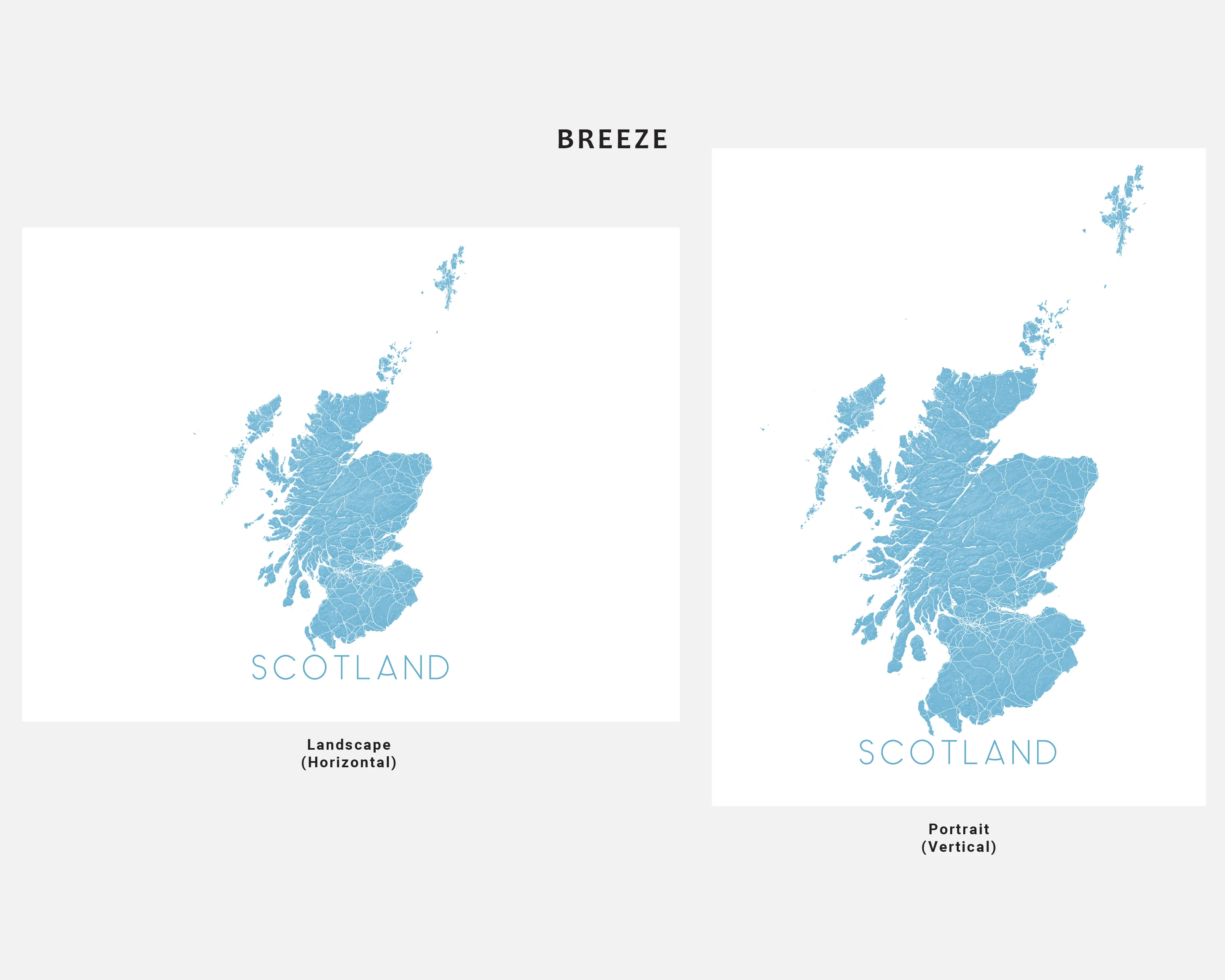 Scotland Map Print - Map of Scotland Wall Art Poster, Scotland Maps, Edinburgh