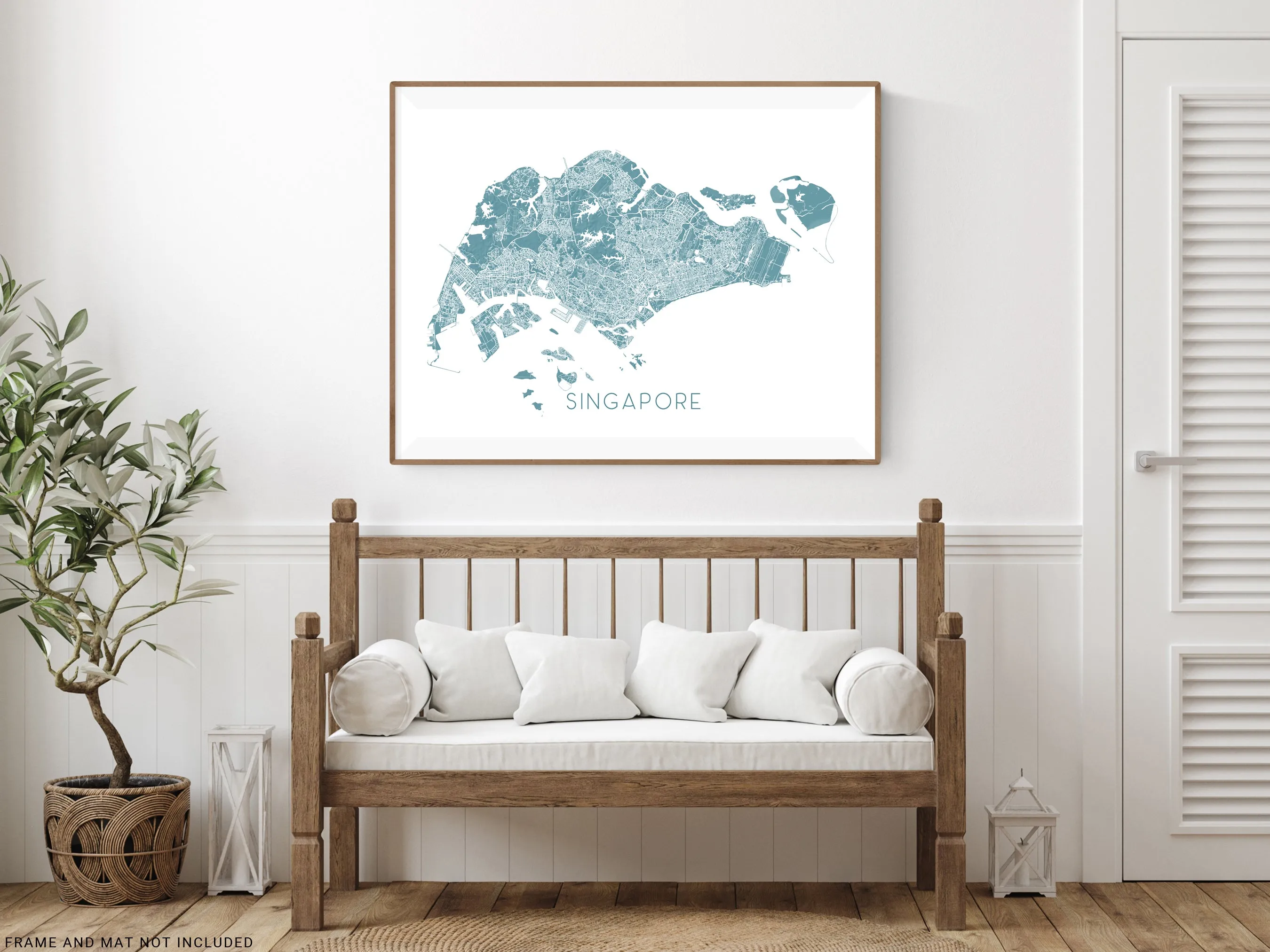 Singapore Map Print Poster - Map of Singapore Wall Art Prints, Singapore Street Road Maps
