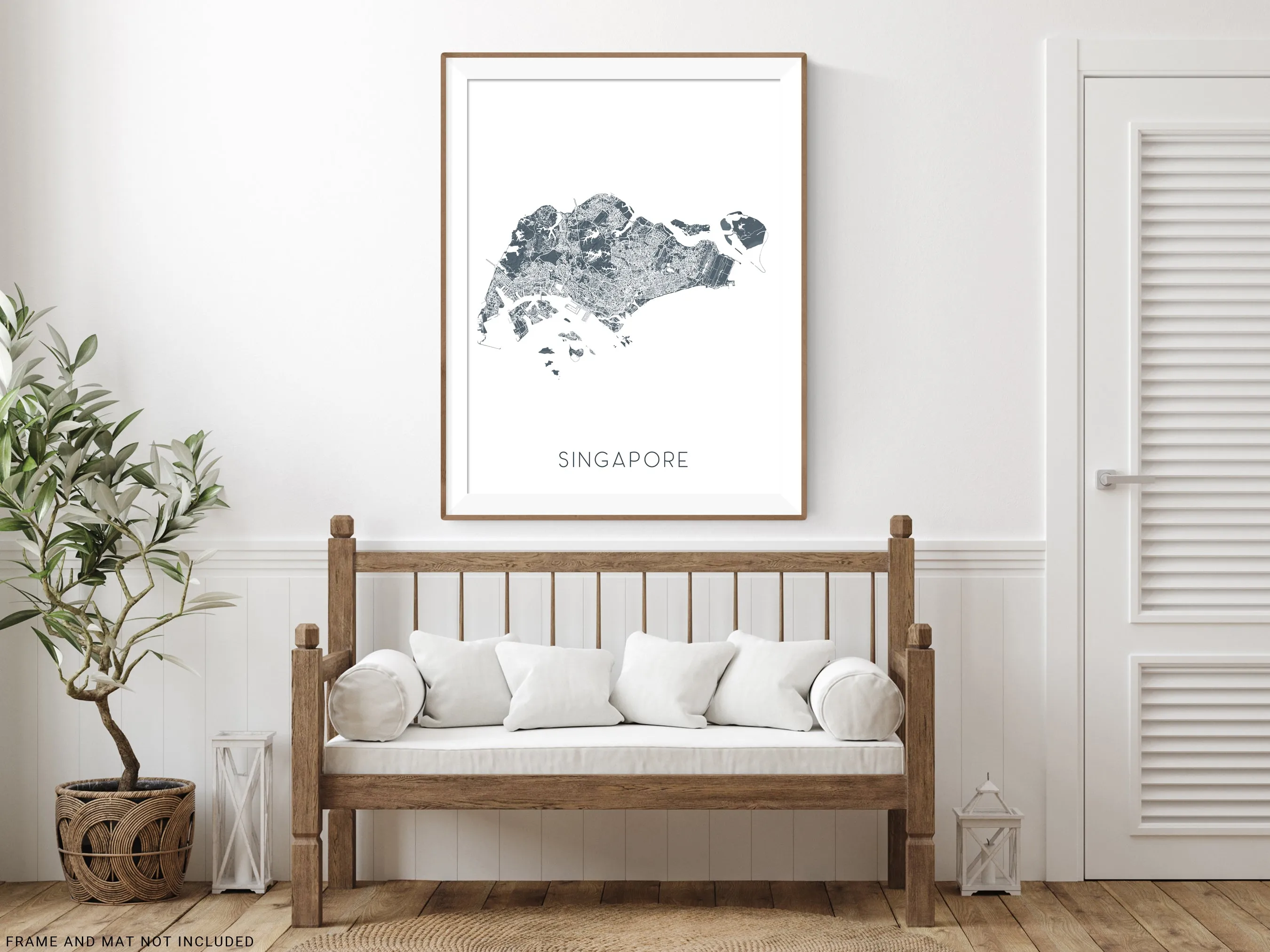 Singapore Map Print Poster - Map of Singapore Wall Art Prints, Singapore Street Road Maps