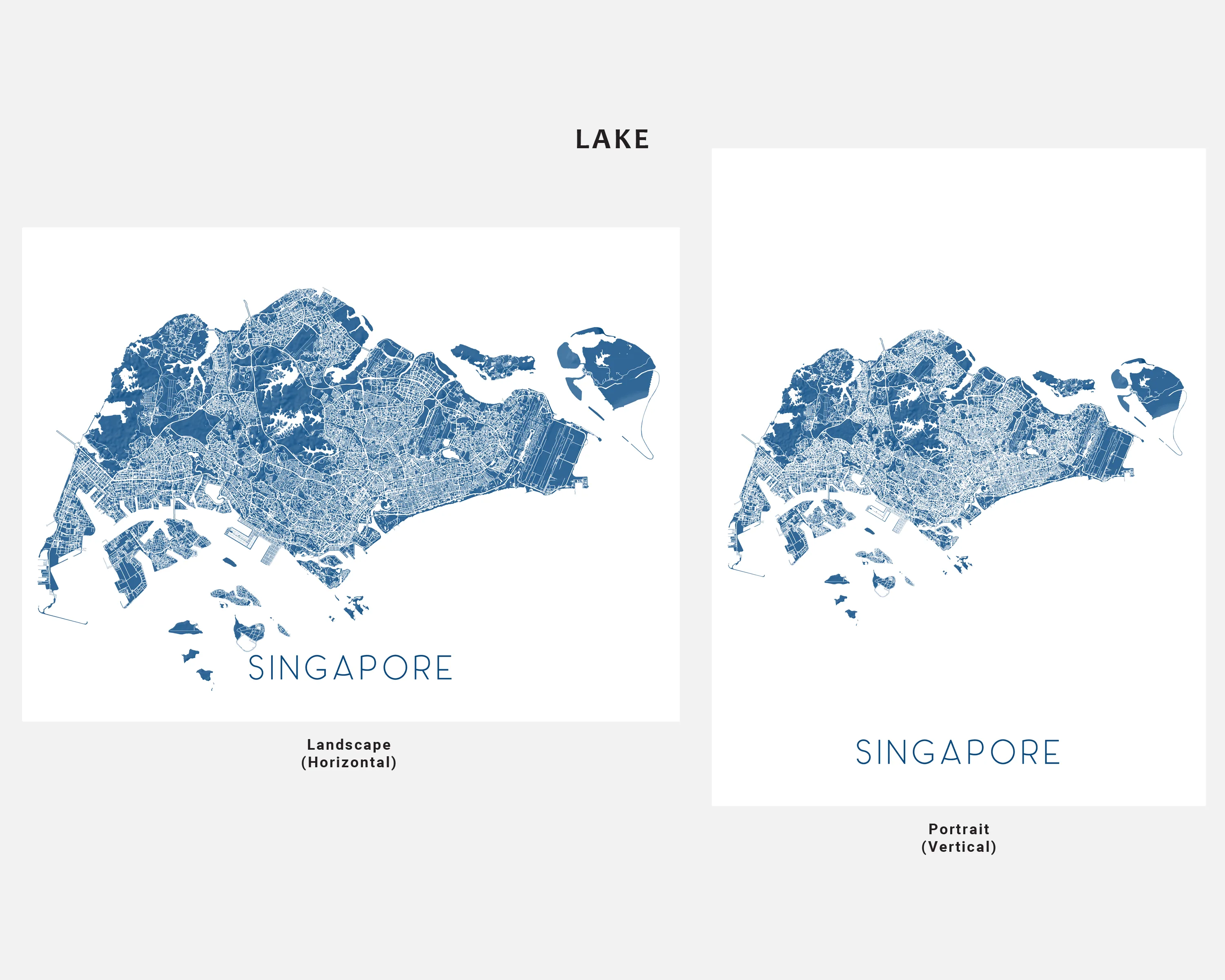 Singapore Map Print Poster - Map of Singapore Wall Art Prints, Singapore Street Road Maps