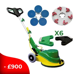 SINGLE with 5 Star Multi Disc plus Diamond Sanding plate and Green or Black Scrabber Segments