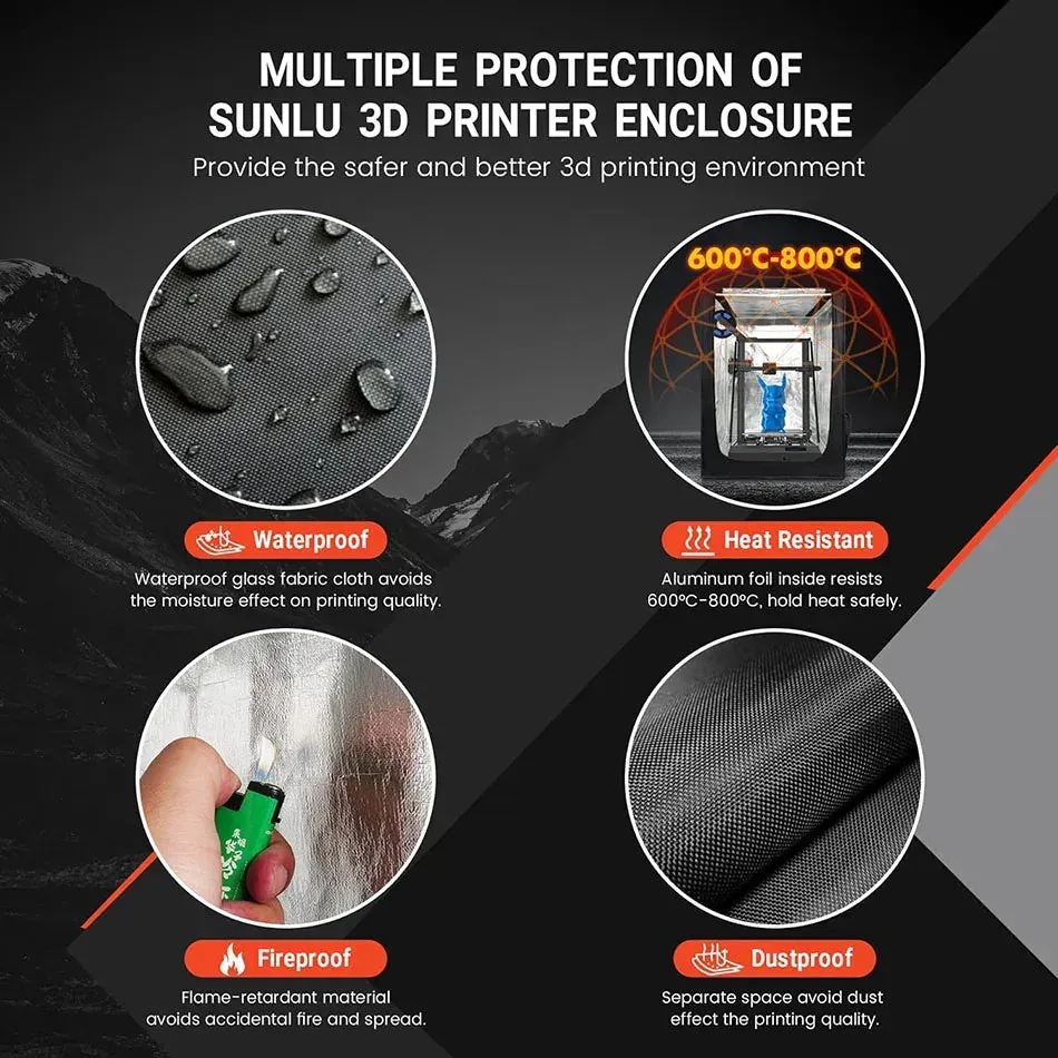 SUNLU 3D Printer Enclosure: Ideal for Ender 3/Ender 5 or similar upto 235mm² bed