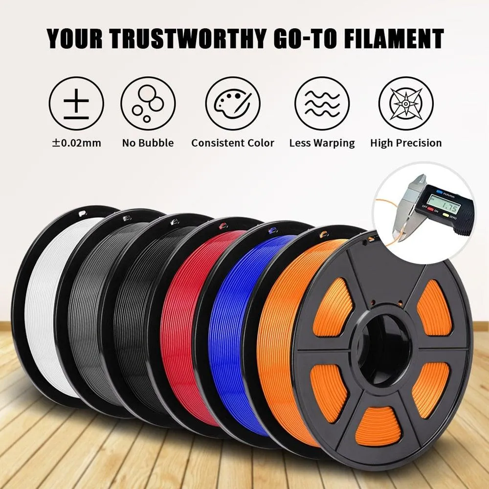 SUNLU PLA Triple Pack: 3D Printer Filament 1.75m 3x1kg rolls