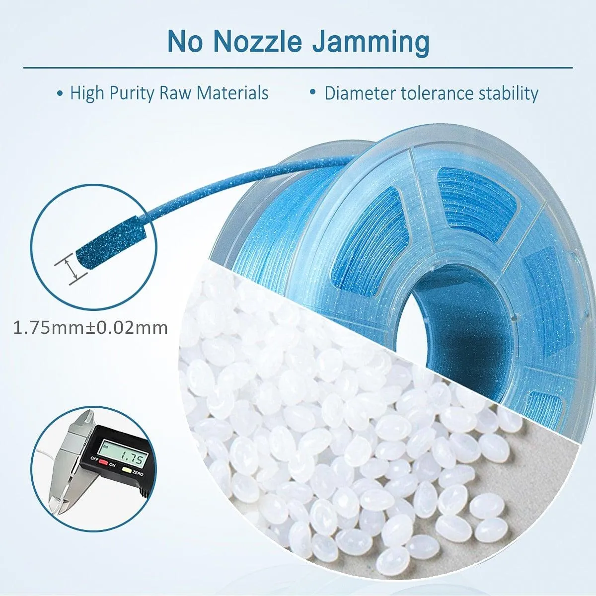 SUNLU Twinkling PLA: Make Your Prints Sparkle And Glitter, 1.75mm 3d Printer Filament 1kg 2.2lbs