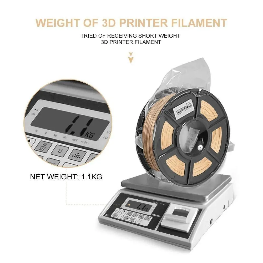 SUNLU Wood Fibre PLA Filament: Make great wood effect prints, 1.75mm 1kg/2.2lb Spool for 3D Printer