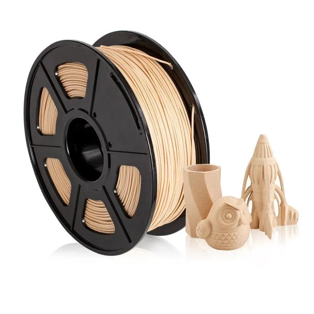 SUNLU Wood Fibre PLA Filament: Make great wood effect prints, 1.75mm 1kg/2.2lb Spool for 3D Printer
