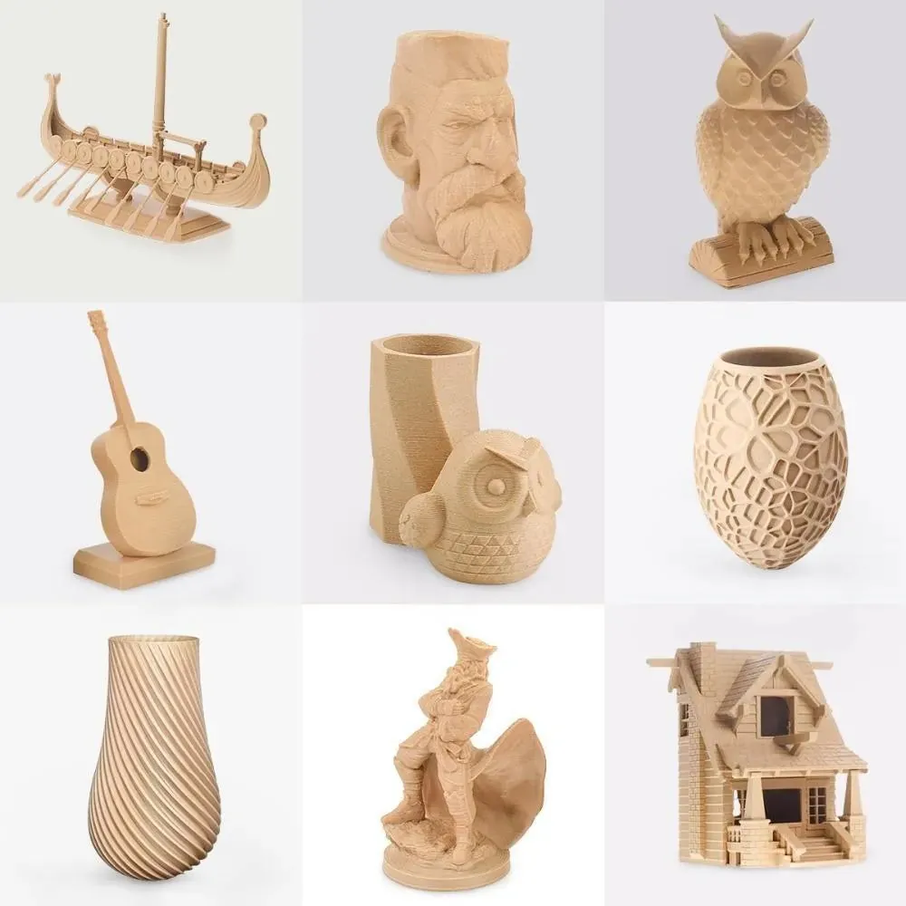 SUNLU Wood Fibre PLA Filament: Make great wood effect prints, 1.75mm 1kg/2.2lb Spool for 3D Printer