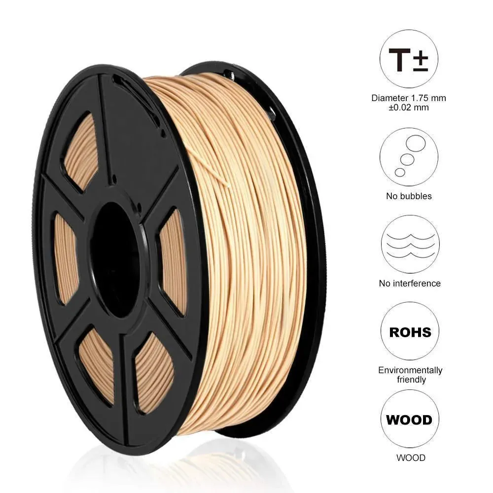 SUNLU Wood Fibre PLA Filament: Make great wood effect prints, 1.75mm 1kg/2.2lb Spool for 3D Printer