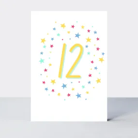 Super Stars Age 12 Birthday Card