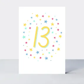 Super Stars Age 13 Birthday Card
