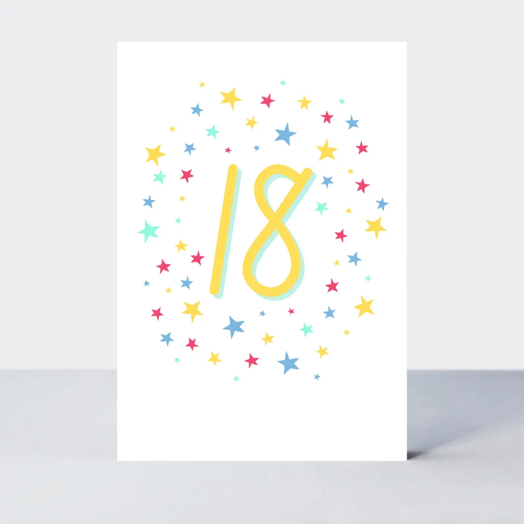 Super Stars Age 18 Birthday Card