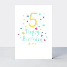 Super Stars Age 5 Birthday Card