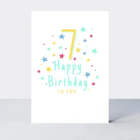 Super Stars Age 7 Birthday Card